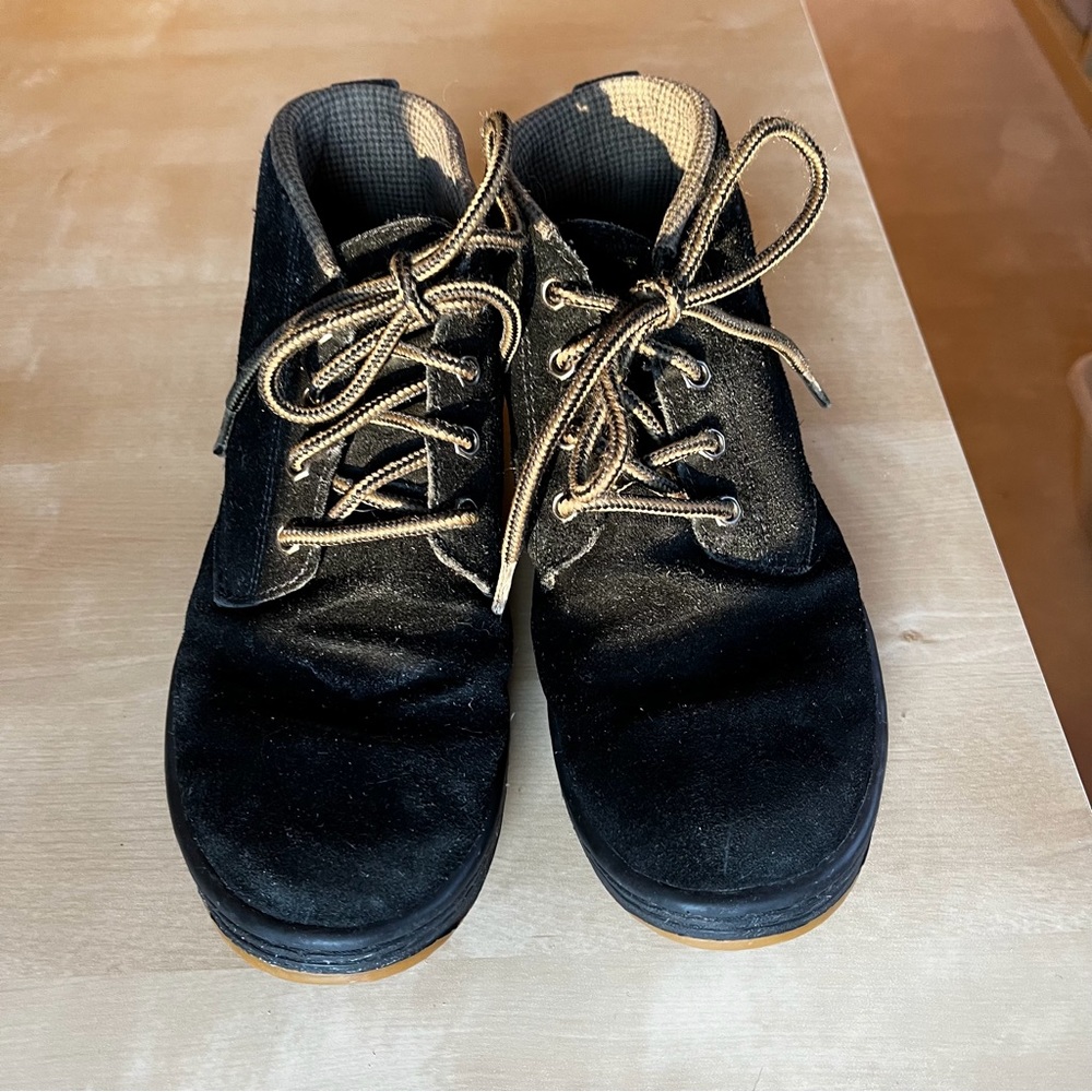 Simple black suede boots
